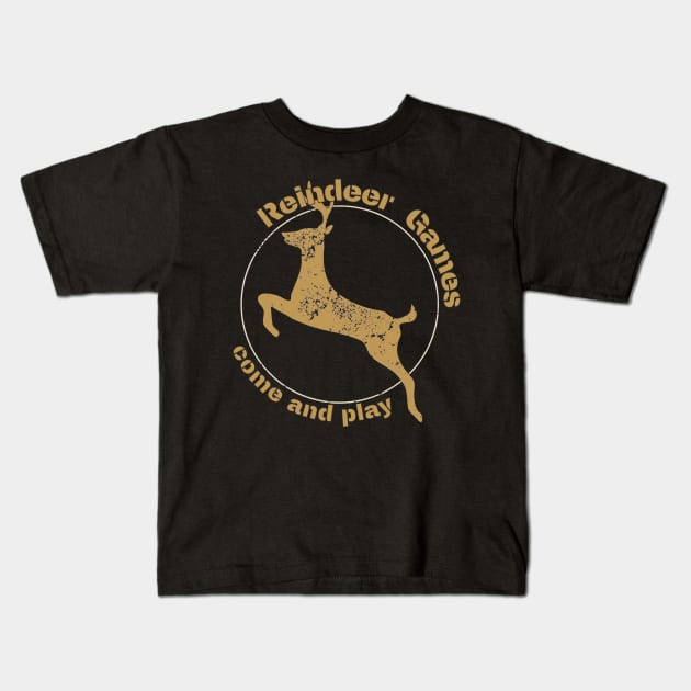 Reindeer Games Kids T-Shirt by Sloat